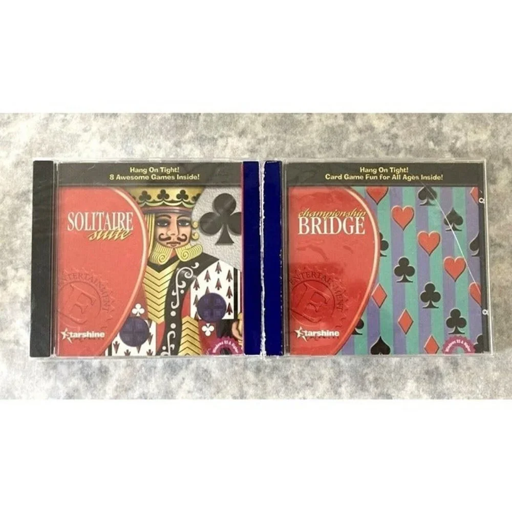 Twin-Pak Starshine Software Championship BRIDGE SOLITAIRE Suite CD-ROM ~ SEALED!